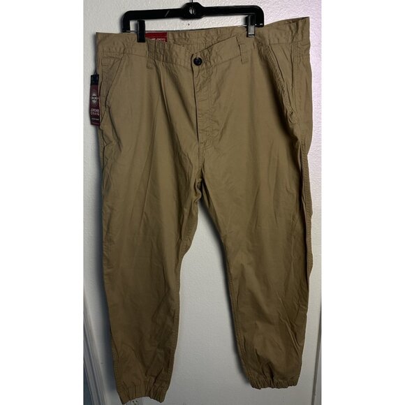 Jordan Craig Joggers Pants Mens Size 42x32 Tan Khaki Cotton Pockets Tapered Leg - Picture 2 of 16